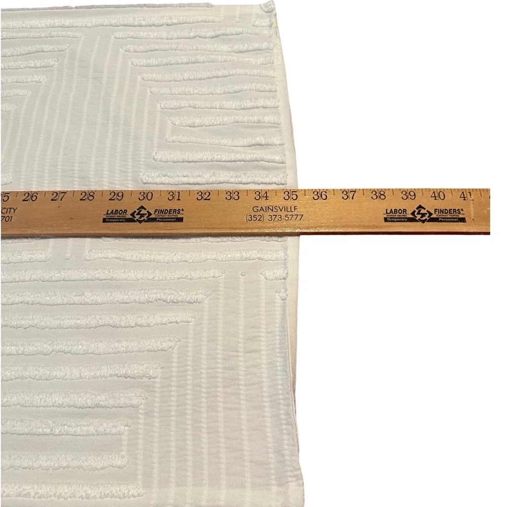 West Elm King Sham White 100% Cotton Textured Geometric Tufted Square 20x36